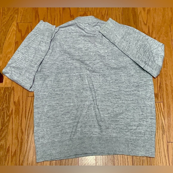 Men's XL Cotton Blue Grey Heather Banana Republic 1/4 Zip Collarless Sweater - Picture 9 of 13